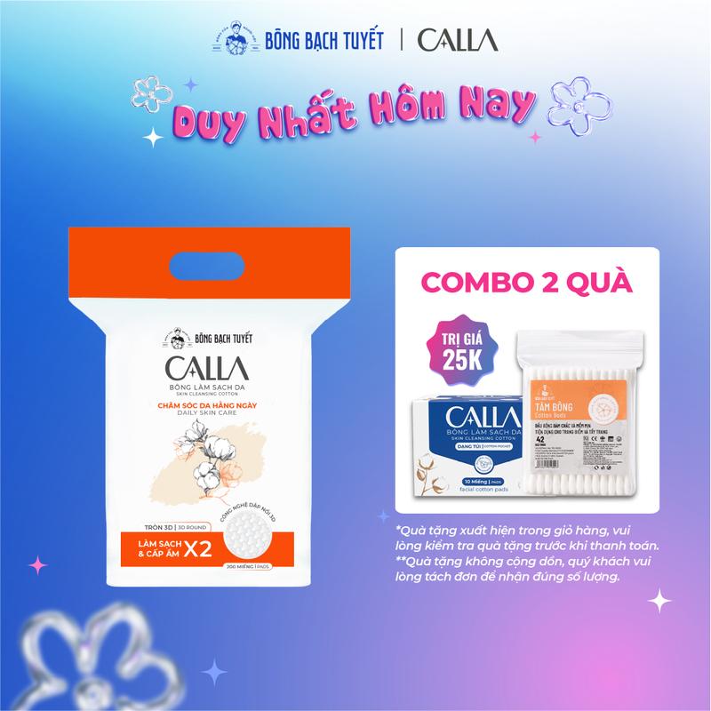 Bông tẩy trang làm sạch da Bông Bạch Tuyết Calla 3D 200 miếng/gói Skincare Chăm Sóc Dachamsocdamat, makeup, bongtaytrang Mỹ Phẩm Trang Điểm Cosmetic