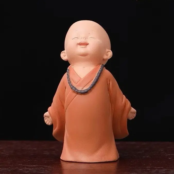 ￼TƯỢNG CHÚ TIỂU MINI ÁO NÂU - Bộ Tượng 3 Chú Tiểu An Vui An Nhiên Bình Yên Tam Không - Chú Tiểu Trang Trí Ô Tô Để Bàn Làm Việc Bàn Học . Decor Trang Trí Trang Trí Nhà Decor Phòng Đồng 5