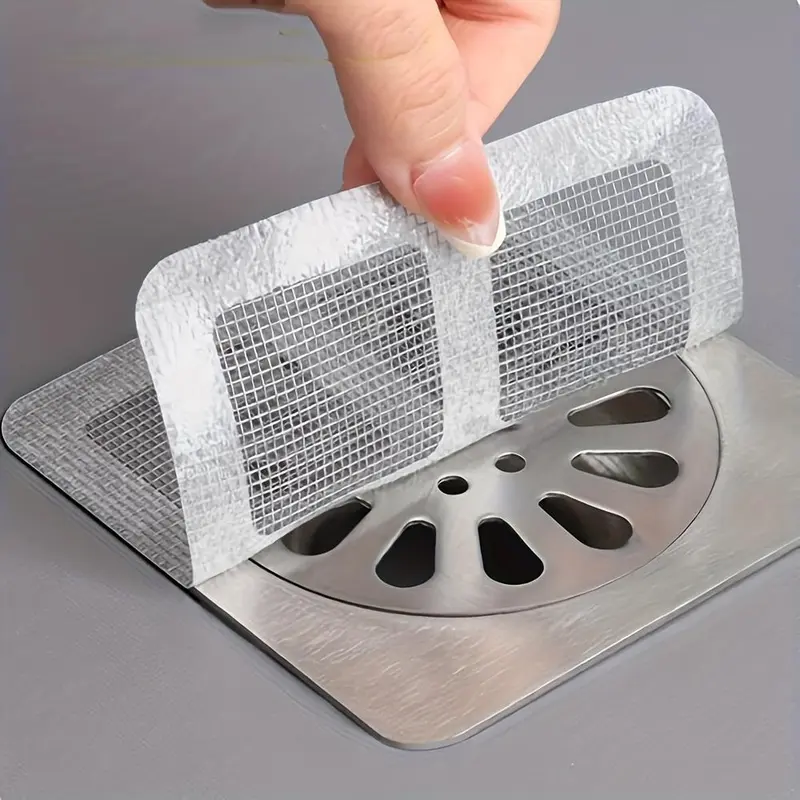 Sticky Filter Shower Hair Catcher 50-Pack Disposable 4-Inch Drain Hair Catchers ...