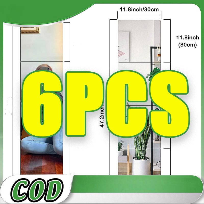Product Introduction of 【Free Shipping】Cod 6 PCS Mirror Full Body 20×20cm Mirror Sticker Wall Self Adhesive 30×30cm Flexible Aesthetic Mirror In Room Whole Body Mirror Stand Mirror Full Body 11
