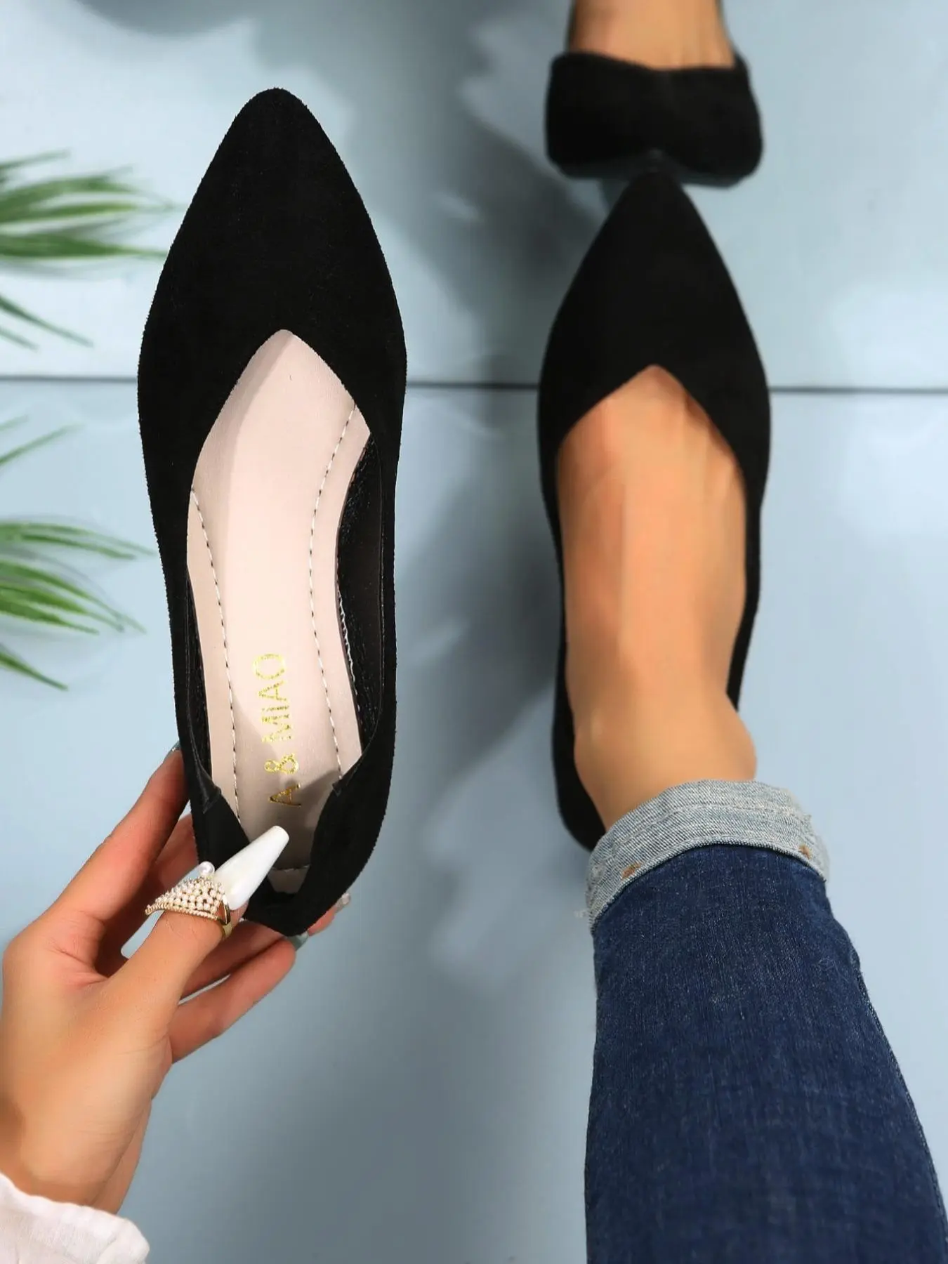 Women's Elegant Plain Color Slip on Flats, 1 Pair Casual Comfortable Pointed Toe Flat Shoes for Daily Wear, Lightweight Breathable Shoes for Women & Girls
