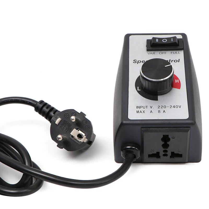 Product Introduction of Universal EU Plug 230V 8A Stepless Motor Speed Controller Adjuster Duct Fan Governor Switch Dimmer Electric Speed Regulator Electrical Accessories 65