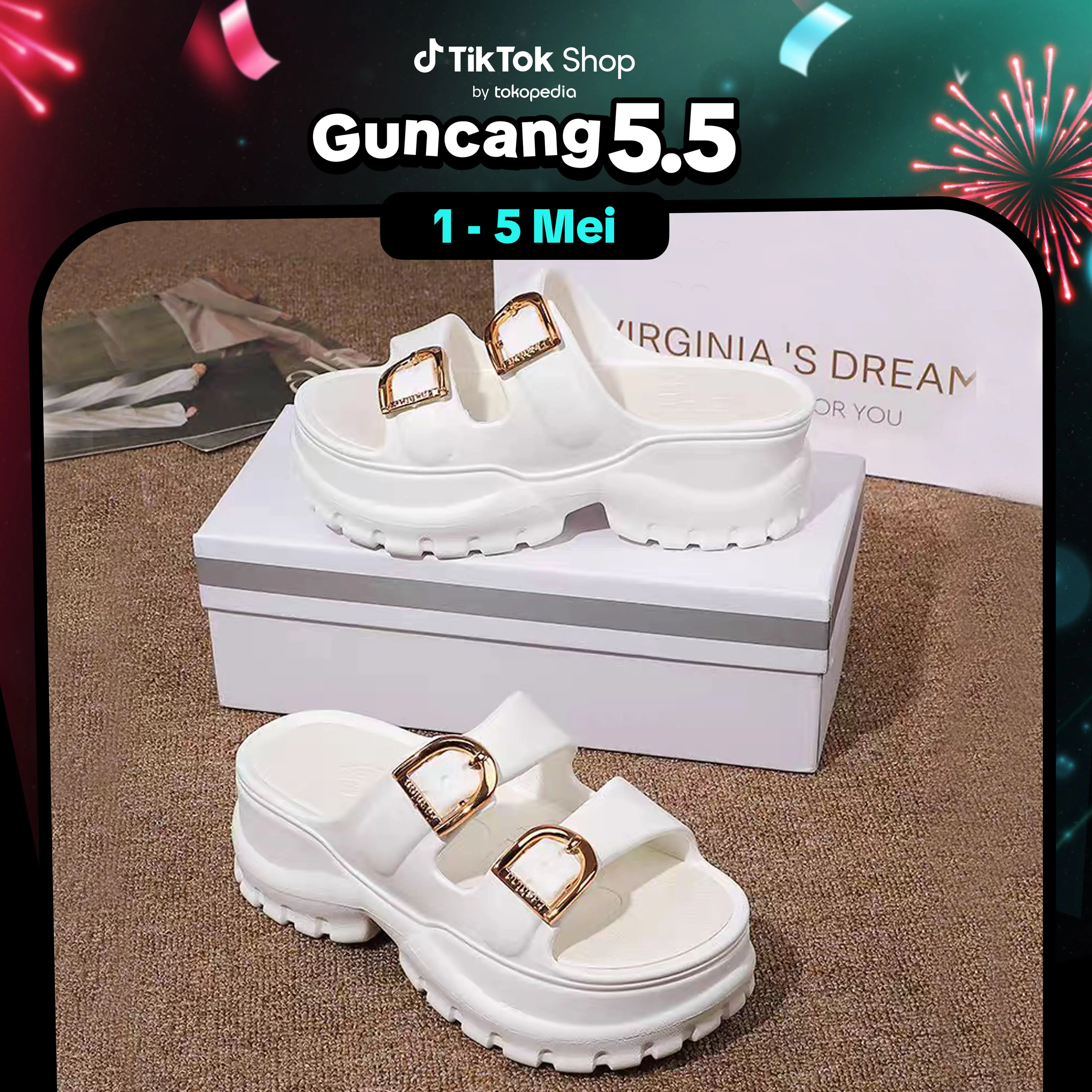 SAROMON Sandal wanita wedges tinggi ringan empuk kokoh lentur gasper sandal kekinian anti slip ringan