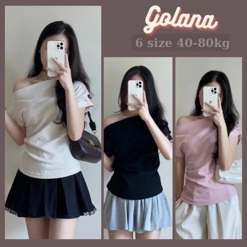  Áo body Nữ Thắt eo cộc tay Áo trễ vai nữ Phong Cách Hàn Quốc Golana TV01    có bigsize  