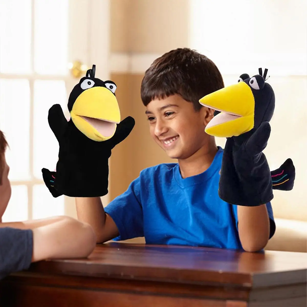 【Jinyun1】Hand Puppet Crow Sock Puppet Interactive Plush Animal Hand Puppet, Crow Hand Puppet For Games Cartoon Animal Plush Hand Puppet With Open Mouth