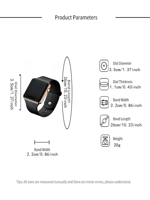 Sport Led Digital Smartwatch, Women's Silicone Electronic Wrist Watch without Box 8