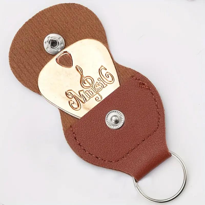 Product Introduction of Keychain Guitar Pick Storage Bag with 5 Celluloid Picks or Metal Pick(Random Color)- Perfect for Guitarists! Great Birthday Gift 2