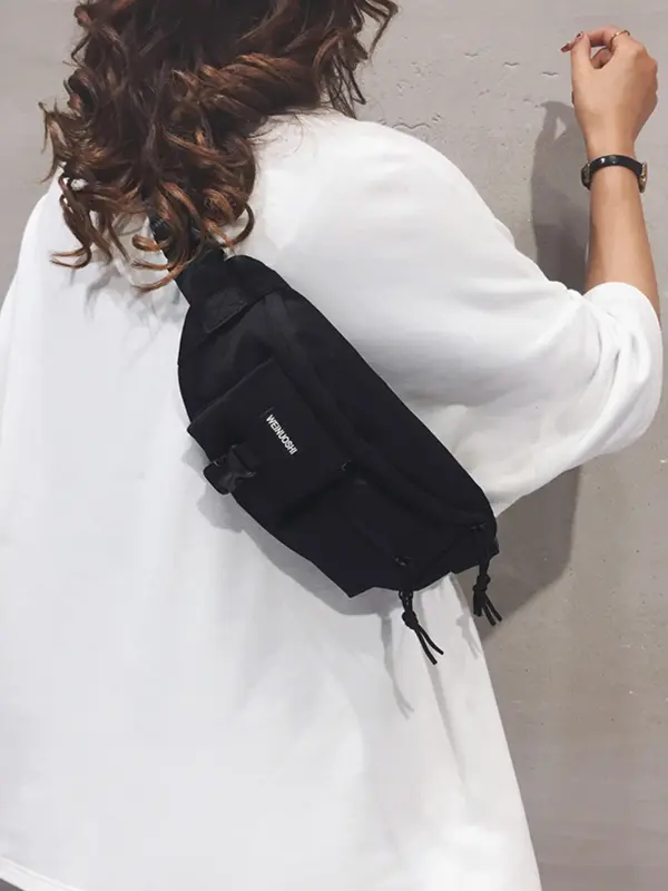 Women's Casual Plain Fanny Pack, Fashionable Multi-pocket Waist Bag for Daily Used, Casual Trendy Versatile High-quality Daily Commuting Bag 0