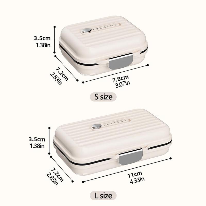 Portable Pill Box, 7 Grid Sub-packaging Pills Sealed Storage Box, Simple Moisture-proof Medicine Storage Box, Vitamin & Pill Organizer for Travel & Daily Use 2