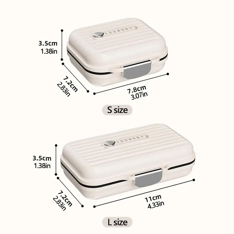 Portable Pill Box, 7 Grid Sub-packaging Pills Sealed Storage Box, Simple Moisture-proof Medicine Storage Box, Vitamin & Pill Organizer for Travel & Daily Use 2