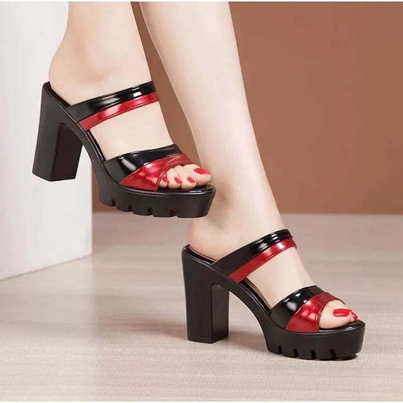 Sandal heels kakinian viral trendi Sandal Kasual Karet