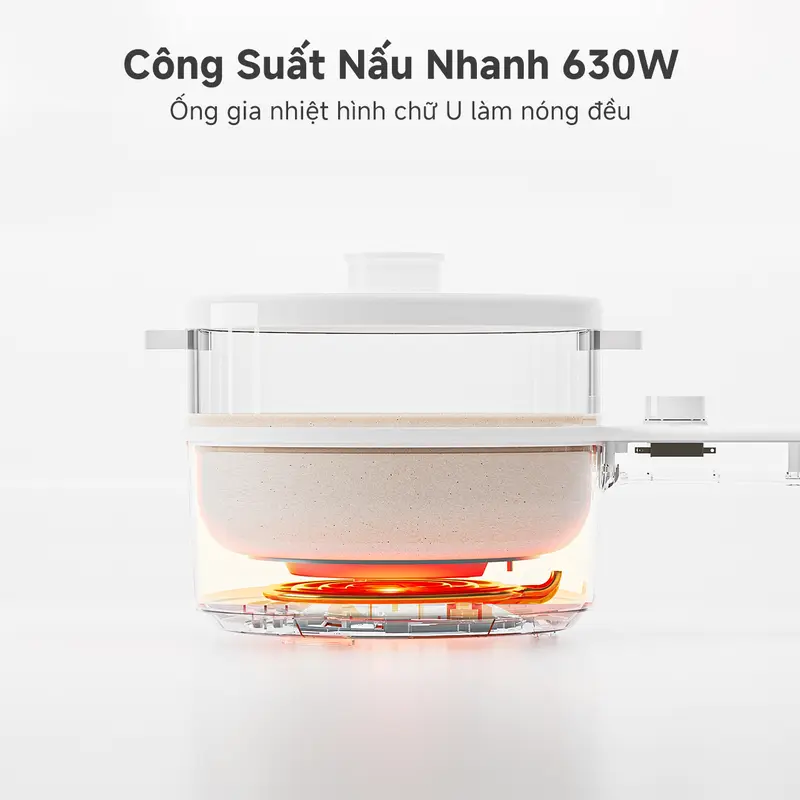 SP02 Nồi Lẩu Điện Đa Năng Simplus Dung Tích 1,5L DZGH002, Nồi Điện Nấu Ăn Kèm Xửng Hấp Bảo Hành 1 Năm Chỉ Đổi Không Sửa 4