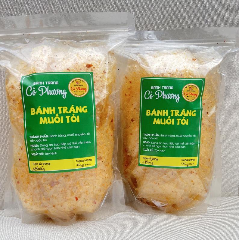 COMBO 1KG BÁNH TRÁNG MUỐI TỎI (2 TÚI 500GR) Ăn Vặt Cay Food Thức Ăn Snack com  chay