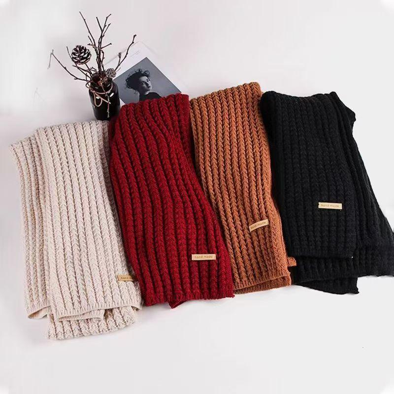 Product Introduction of Women's Wool Knitted Scarf Autumn and Winter Korean Style All-Matching Thickened Warm Shawl Atmosphere High Sense Student Scarf Fashion 3