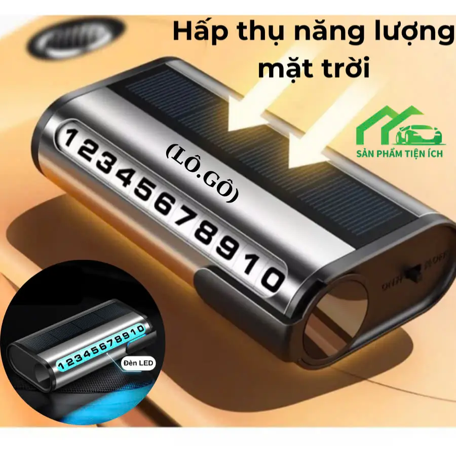 Bảng số điện thoại xe hơi TX08 ( loại 10 số) Đầy Đủ Hãng Xe Ô Tô Kèm Đèn Led Chạy Bằng Năng Lượng Mặt Trời Nội Thất