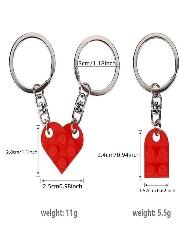 Heart Brick Keychain, Cute Keychain for Women & Men, Fashion Accessories for Daily Use, Trendy All-match & Exquisite Keychain for Birthday Gift 1