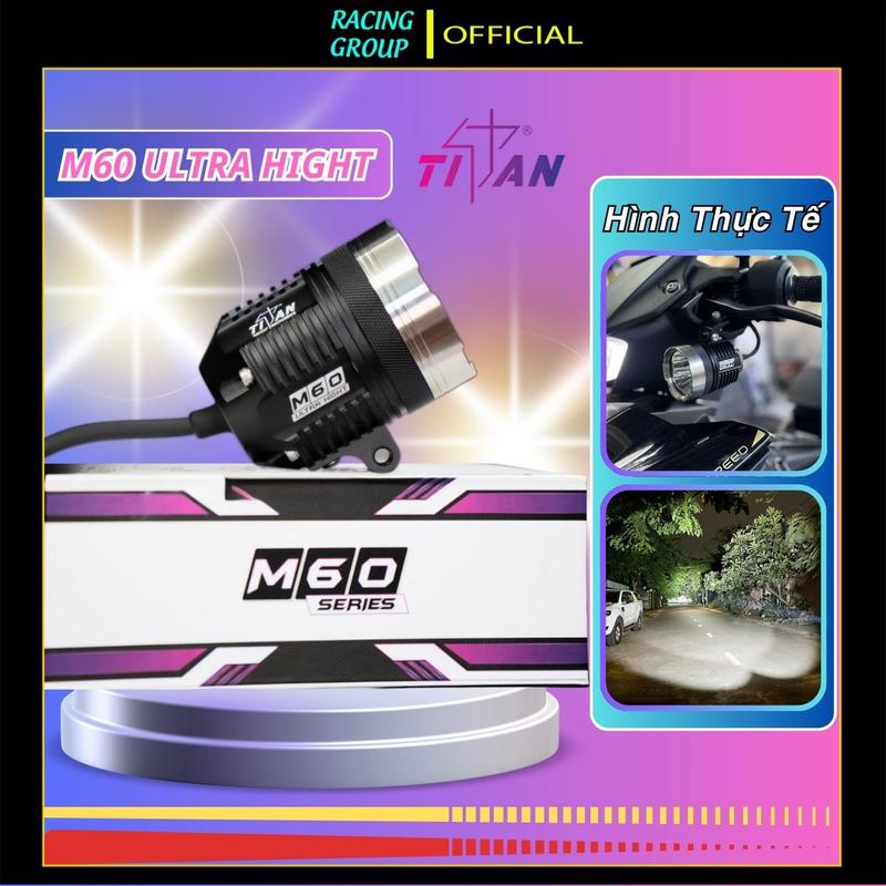 Đèn Trợ Sáng Moto M60 Titan Ultra Hight - Sáng Chói Mắt IP68 Chiếu Xa 600M