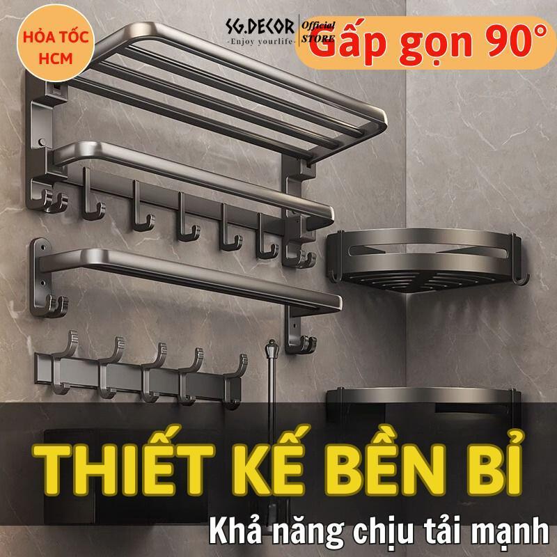   COZII MART  Giá Treo Khăn Đồ Nhà Tắm Gấp Gọn 90 Độ Dán Tường Cao Cấp Gia Dụng Thông Minh 