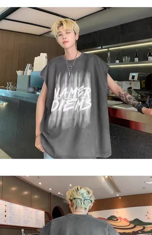 Product Introduction of Áo Thun Nam Mùa hè, Thời Trang Hàn Quốc Mới, Phong Cách Instagram Tối Giản, Không Tay, Dáng Rộng Vừa Vặn, Dễ Phối Đồ Thường Ngày Cổ Tròn, Áo Vest Thể Thao, Cỡ M-5XL, Áo Yếm, Dành Cho Nam 22
