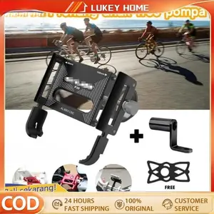 【COD 100% Aman】2025 Model Baru BECKY P30 Holder Handphone - Aluminium Alloy Anti-Getar, 360° Rotasi, Klem Bebas Ukuran (4-7"), IPX4 Waterproof, Ideal untuk Motor, Sepeda, Mobil, Dapur, Kafe
