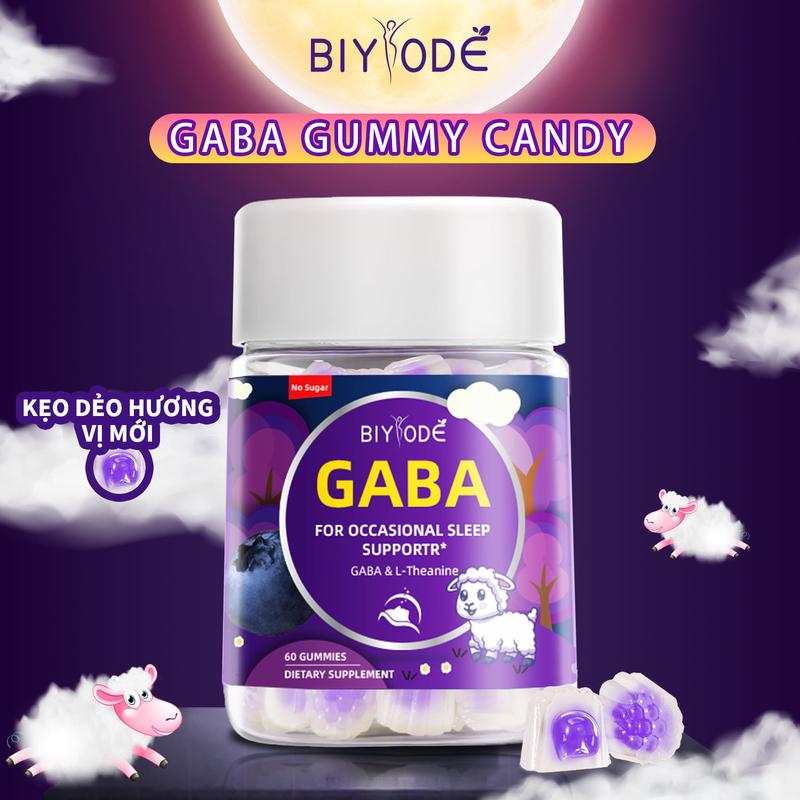 [24H] Kẹo dẻo hỗ trợ giấc ngủ GABA chính thức của BIYODE, theanine giảm căng thẳng thần kinh, giảm stress, ngủ sâu hơn, melatonin, ban đêm, hương vị mới, kẹo dẻo hỗ trợ giấc ngủ 60 miếng [cửa hàng mới có hạn] Ưu đãi đặc biệt] ngocbich