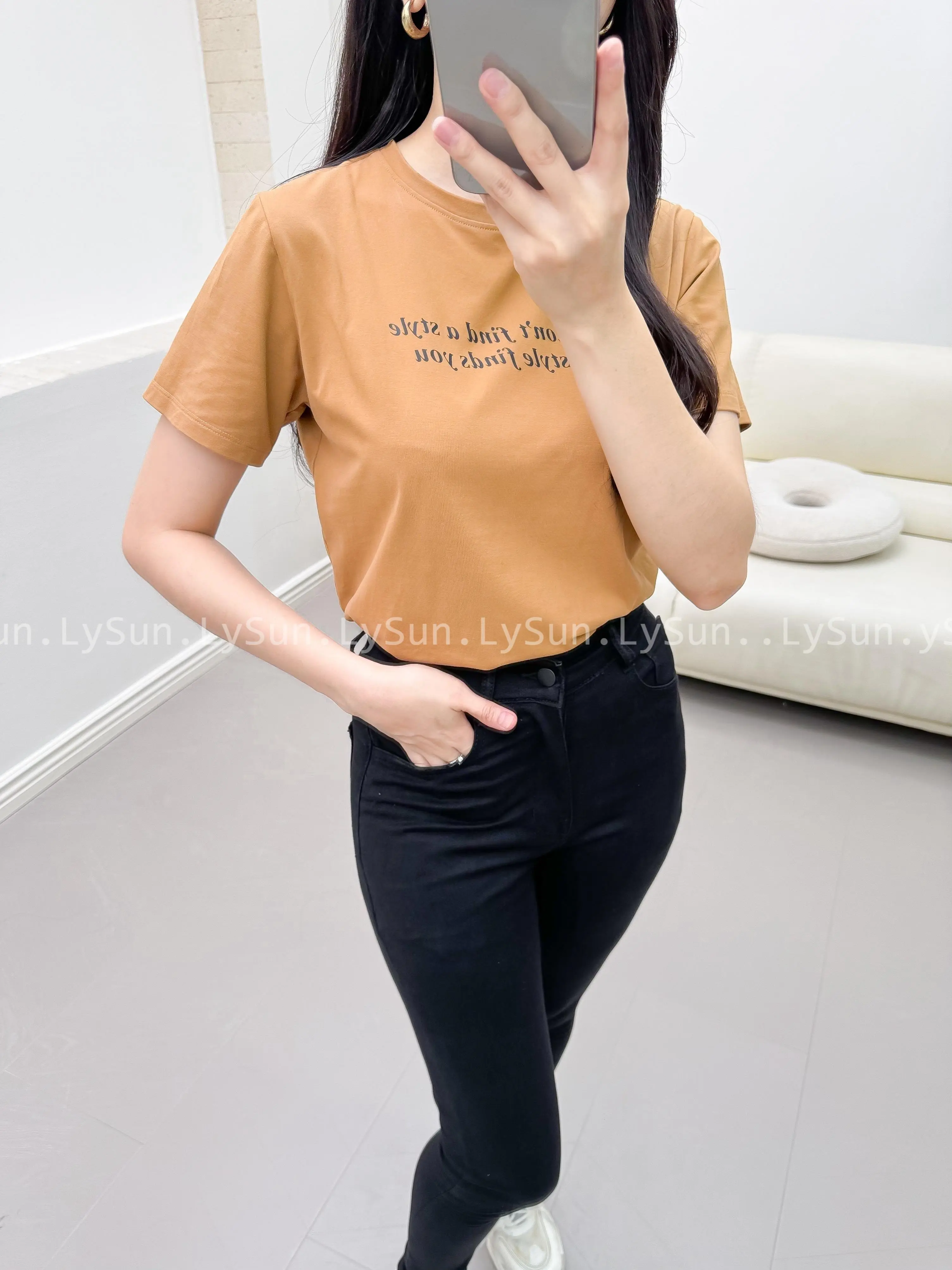 Quần Jeans Skinny đen co dãn Ôm gọn Màu đen Trơn
