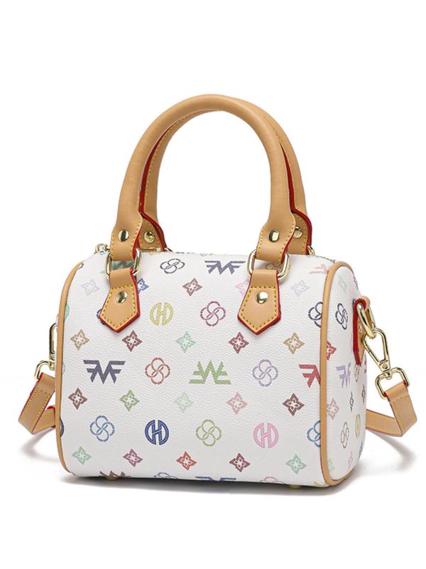 Women's Cute Colorful Handbag, Fashionable PVC Zipper Shoulder Bag for Daily Used, Casual Trendy Versatile High-quality Daily Commuting Bag 2