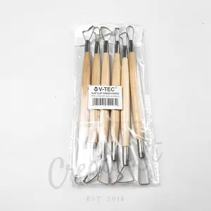 V-TEC Set Alat Ukir Tanah Liat Clay Tool set 6 pcs E0026-6/8" Alat Sculpt Alat Clay
