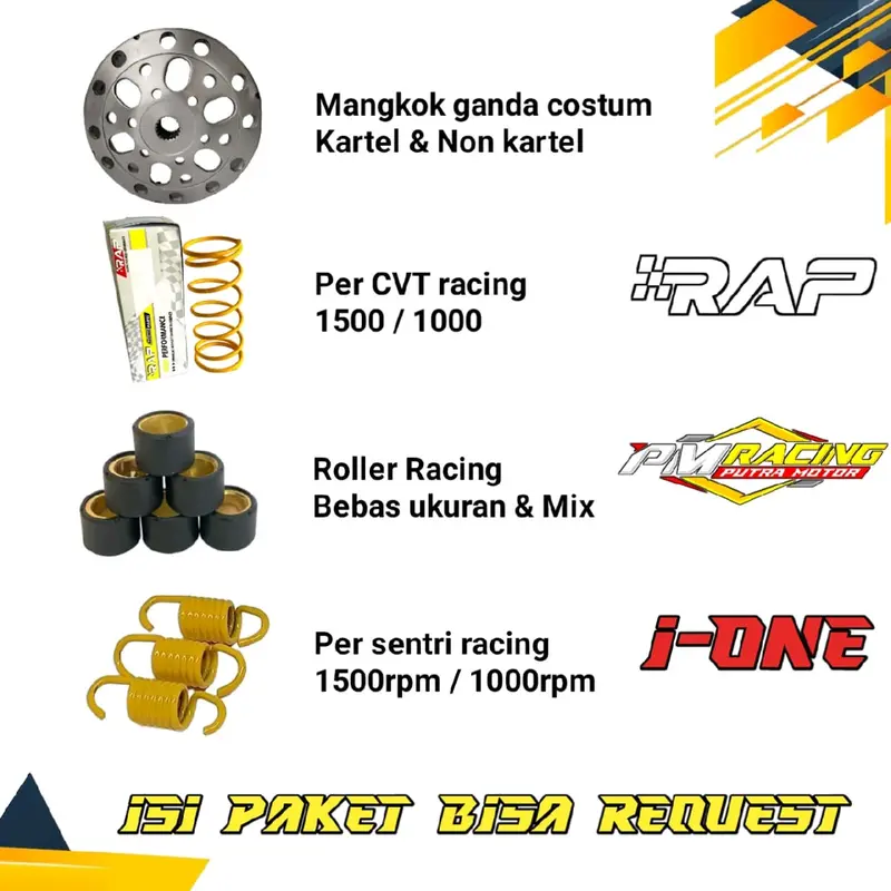 PAKET UPGRADE CVT KIRIAN MIO SMILE MIO SOUL KARBU FINO KARBU ANTI GREDEG KARTEL 0