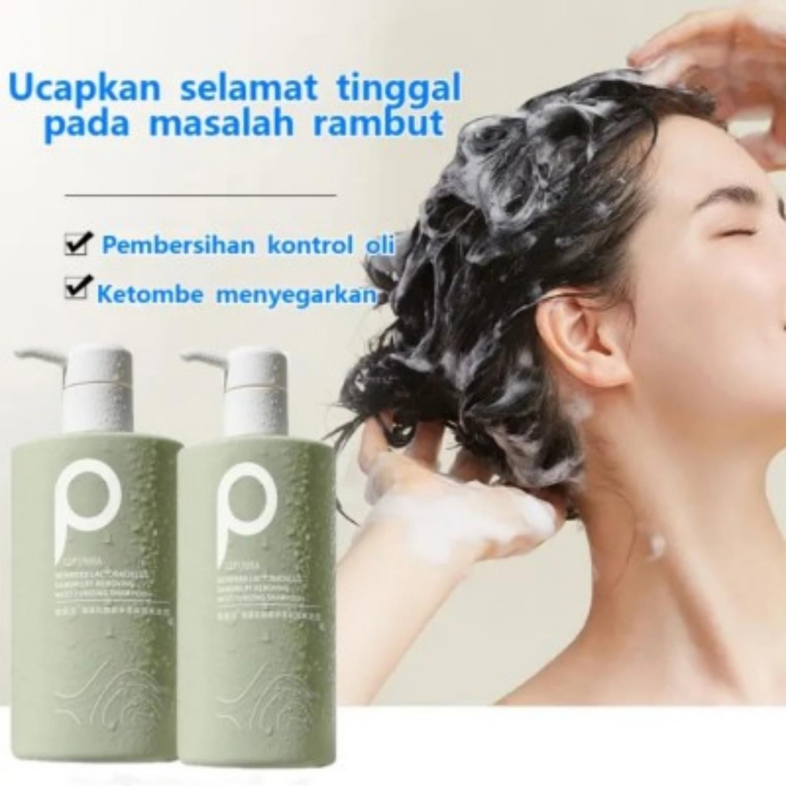 LIUFUSHA Shampo Anti Ketombe Penghilang Ketombe Anti Gatal Shampoo Sea Salt Shampoo Anti Rambut Rontok Dan Mengontrol Minyak Singkirkan ketombe Memperbaiki kulit kepala yang gatal Pembersihan mendalam dan kontrol minyak Rambut lebih halus 500ml