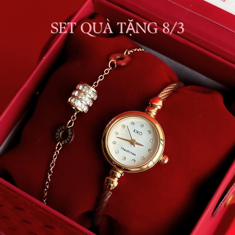 [Quà Sinh Nhật - Kỉ Niệm] [TẶNG THIỆP VIẾT TAY] Hộp Quà Sinh Nhật Cho Nữ, Tết, Valentine - Đồng Hồ Vòng Tay CELINA Tif Watches Túi Nhung Xịn Sang Trọng Quà Kỷ Niệm, Noel, 14/2, 8/3 Women Titan