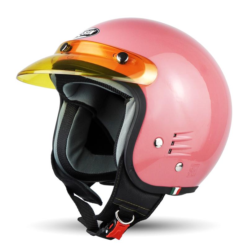 Helm Bogo Polos Pria Wanita  Hijab Friendly Terbaru Retro Pet SNI Kaca Motorcycle 6