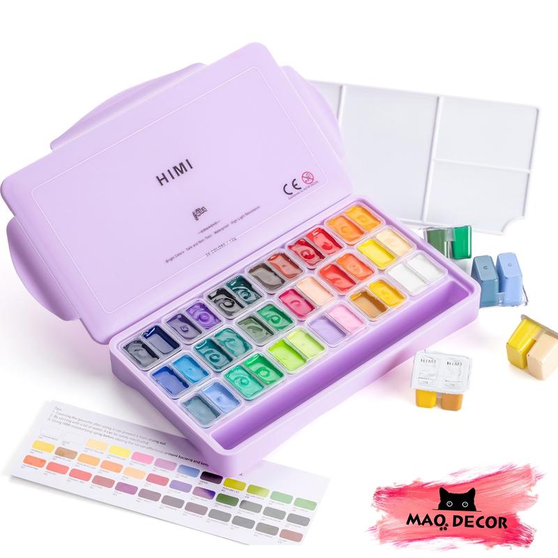 New 2023 Màu Gouache HIMI Twin Split Cup 12 36 48 Màu - Phiên Bản Sinh Đôi