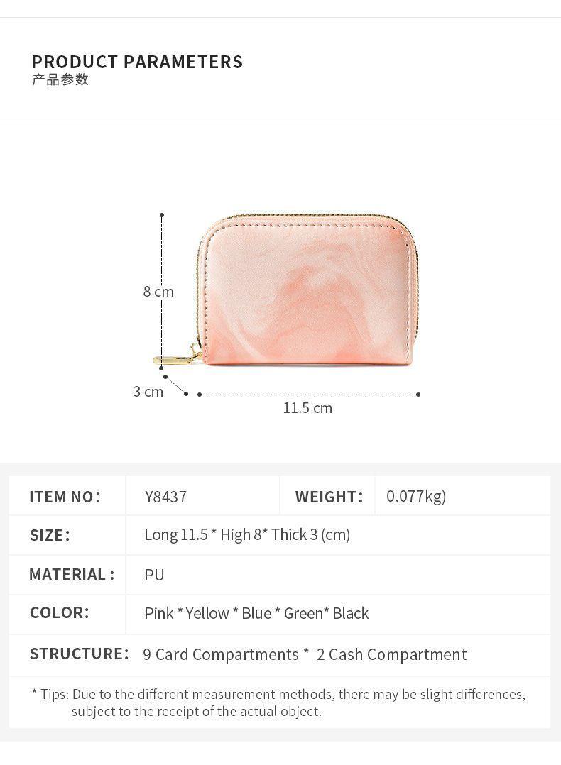 Product Introduction of 2025 New Small Exquisite Mini Accordion Card Holder for Women Gradient Dyeing Multi-Card Slot Student Zipper Coin Purse Trendy 7