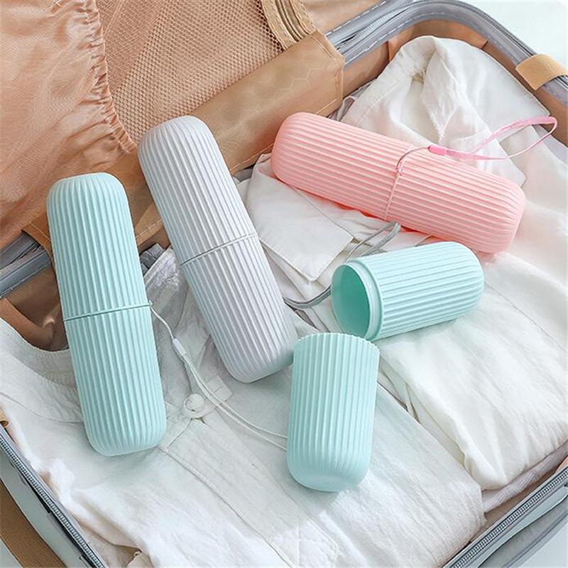 Travel Portable Toothbrush Cup Bathroom Toothpaste Holder Storage Case Box Organizer Travel Toiletries Storage Cup 2