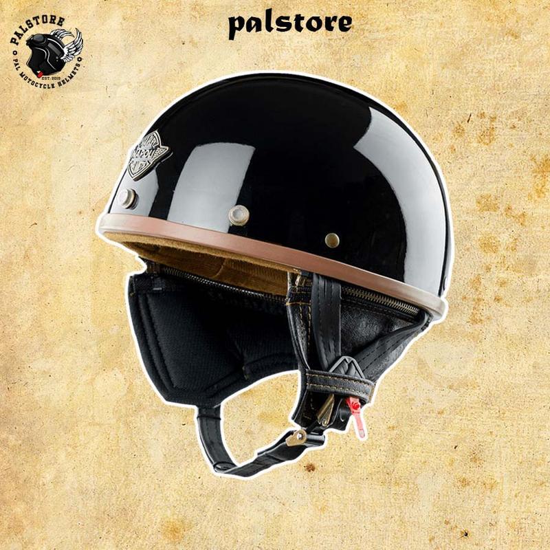 Combo Mũ bảo hiểm Napoli Màu Đen Bóng và Kính gắn nón