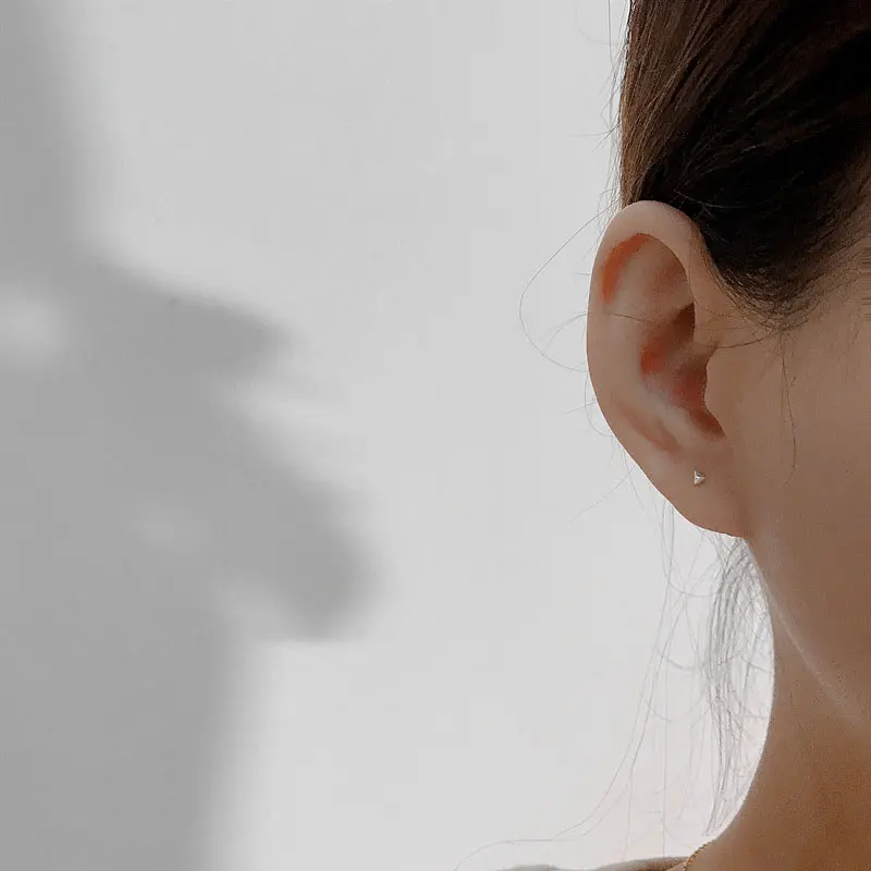 【Jojoo】Simple personality geometric small earrings earrings ear piercing student couple earrings 8