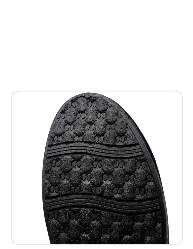 Product Introduction of Round Toe Shoes Casual Men's Slip-on Leather Shoe Flat Lightweight Breathable Dress Shoes 2024 New 11
