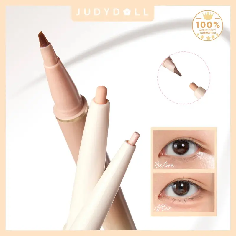 Bút Tơ Tằm Hai Đầu, Judydoll, Màu Cam, Bút Kẻ Mắt Hai Trong Một, Phấn Làm Sáng, Cho Mắt