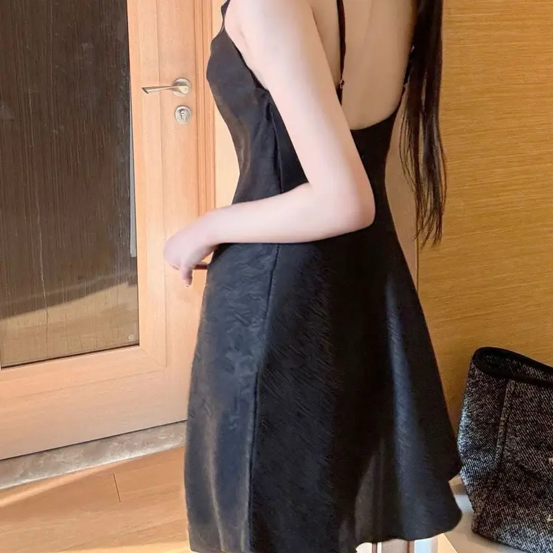 SP138 Váy ngủ lụa 2 dây cổ đổ full size lụa cao cấp 5
