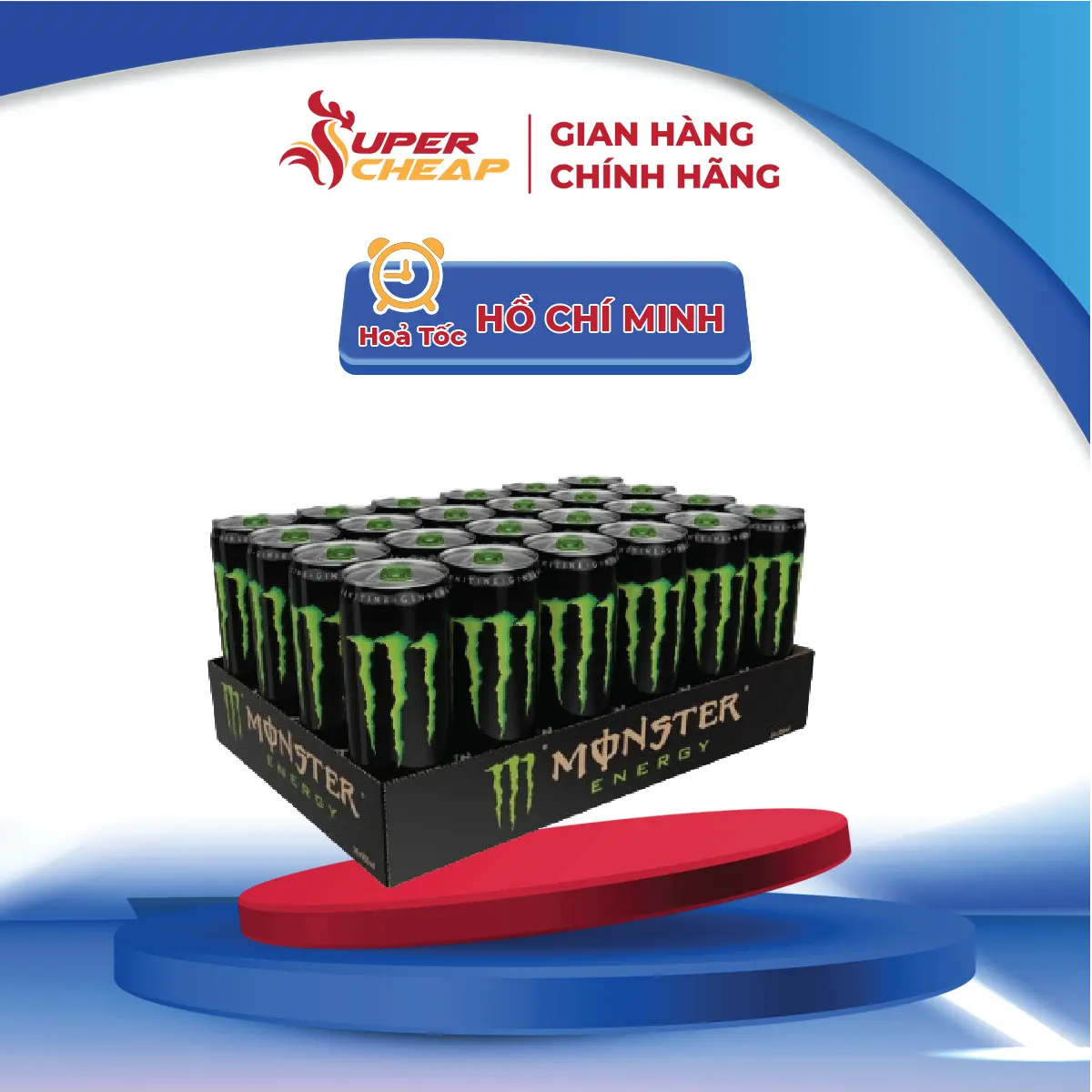Lốc 24 Lon Nước Tăng Lực Giải Khát Monster Energy 355ml/Lon Supercheap Chính Hãng