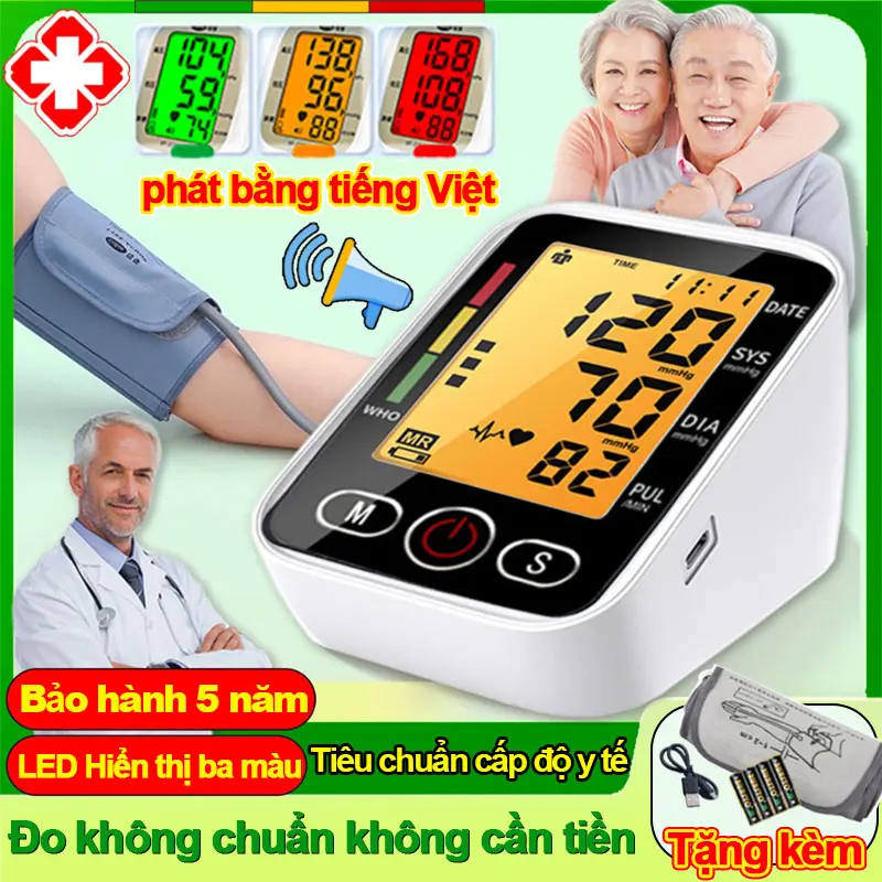 Phát bằng tiếng việt Máy Đo Huyết Áp điện tử máy đo huyết áp cổ tay Đo tự động nhịp tim và huyết áp 0