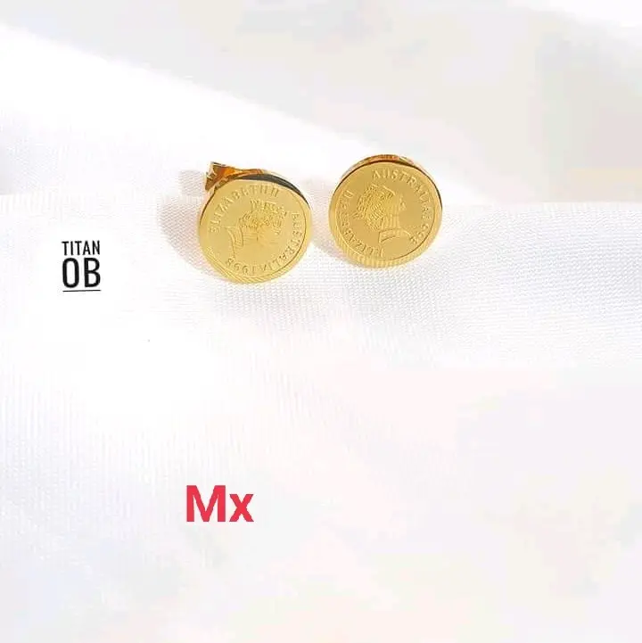 Anting Stud Koin Titanium Anti Karat