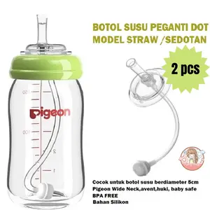 sedotan pengganti dot nipple straw wide neck & slim neck