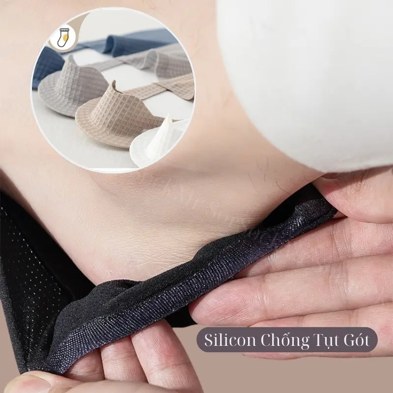 Combo 6 đôi Tất/Vớ hài nam Caro có silicon chống tụt gót, chất lụa cực mềm và mát Menswear 6