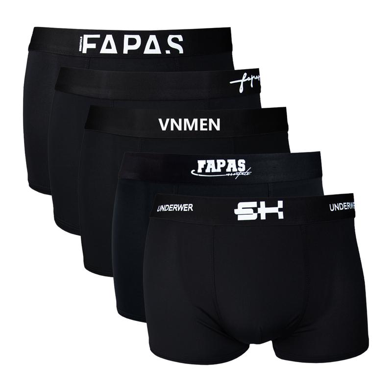Combo 5 quần boxer nam BigSize từ 91kg Đến 105kg full đen mix nhiều mẫu khác nhau, quần sịp nam đùi thun lạnh mềm mịn mát, quần lót nam Menswear co giãn 4 chiều thoải mái vận động, Boxer Quần Boxer