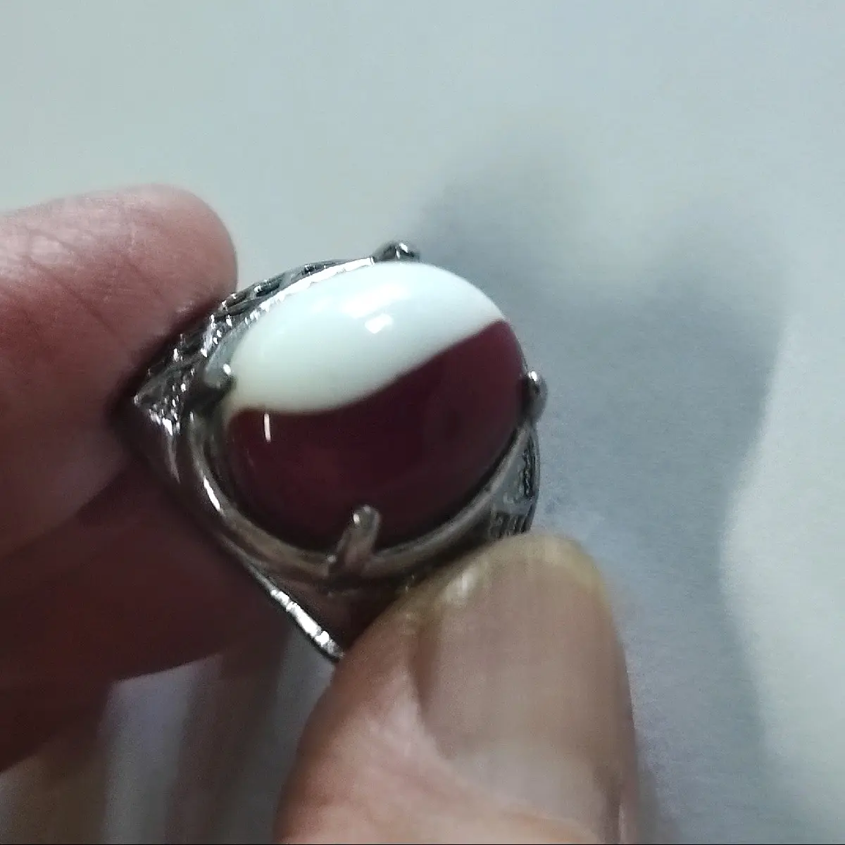 Batu cincin Natural Akik Yin Yang Laki-laki Sukses Harian Ulang tahun Keterlibatan