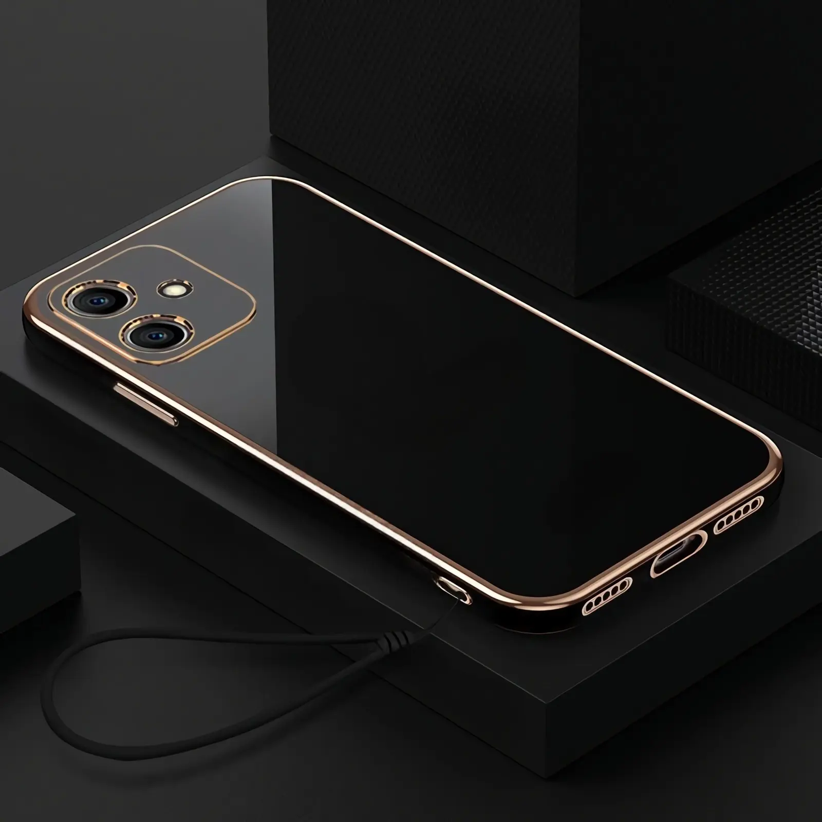 SoftCase  Cover  Samsung A04 A04e Casing Luxury 6D Case Plating Soft Silicone Bonus Tali Strap