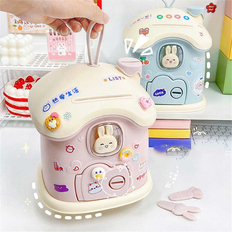 Product Introduction of Kids Creative DIY Banking Toys Piggy Bank Money Saving Pot Ban Coin Box With Lock Key Children Gift Toy For Girl Decor Decoration Christmas Light Plastic Sticker Ornaments 0