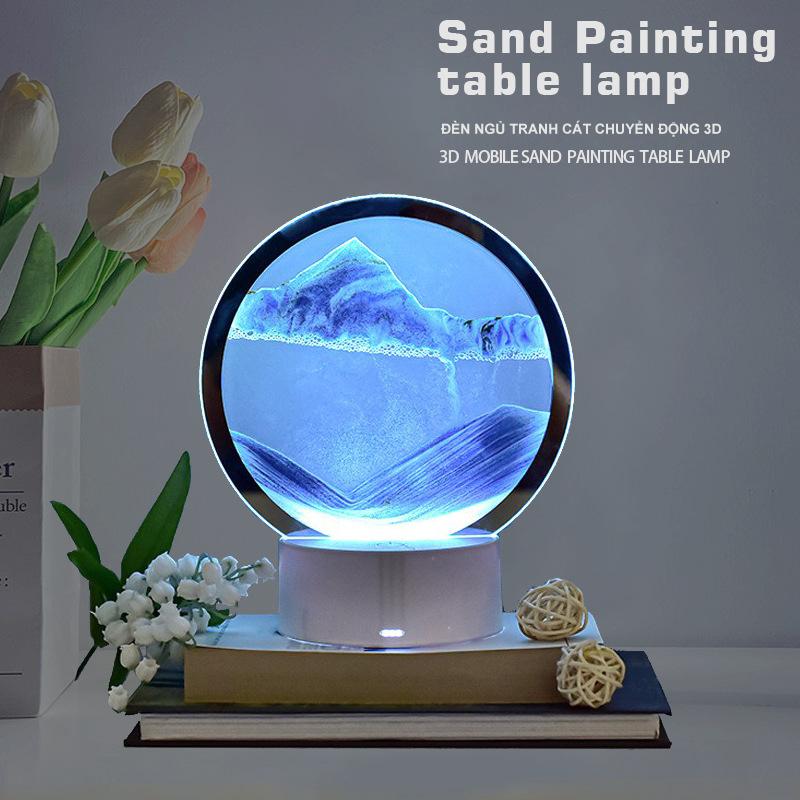 TRANH CÁT CHẢY CHUYỂN ĐỘNG 3D KẾT HỢP ĐÈN LED ĐỔI MÀU SÁNG TẠO - DECOR ĐÈN TRANG TRÍ NHIỀU CÔNG DỤNG